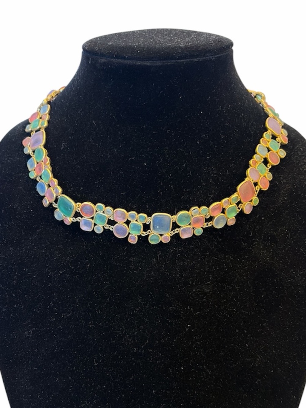 Rondo Glass and Brass Necklace